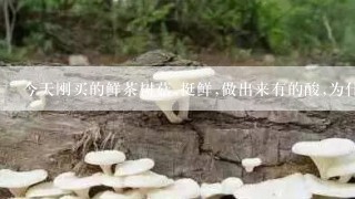 今天刚买的鲜茶树菇,挺鲜,做出来有的酸,为什么?