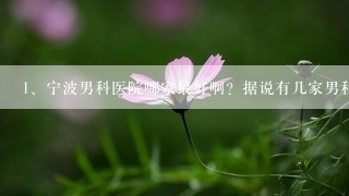 宁波男科医院哪家最好啊？据说有几家男科医院还不错