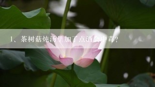 茶树菇炖汤里加了点酒会中毒?