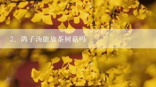 鸽子汤能放茶树菇吗