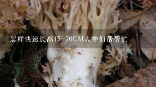 怎样快速长高15-20CM大神们帮帮忙