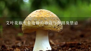 艾叶花椒生姜泡脚的功效与作用及禁忌