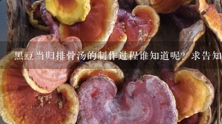 黑豆当归排骨汤的制作过程谁知道呢？求告知