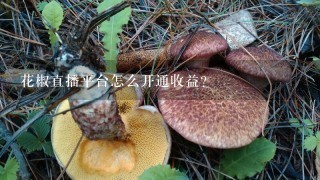 花椒直播平台怎么开通收益？