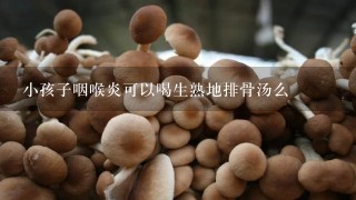 小孩子咽喉炎可以喝生熟地排骨汤么