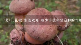 艾叶,花椒,生姜煮开,放少许盐和醋泡脚的作用是什么