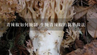 青辣椒如何腌制 生腌青辣椒的简单做法