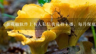 在花椒软件上有人私信我说招主播，每月保底3000，会