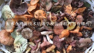 衡水食用菌技术培训学校的课程内容有哪些?