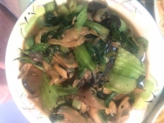  蘑菇炒油菜 第9步